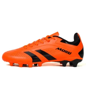 Orange 1688 low-top soccer cleats with FG outsole - STUWEKI